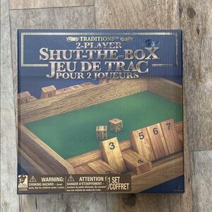Traditions 2-Player Shut-the-Box Game - Brown and Green